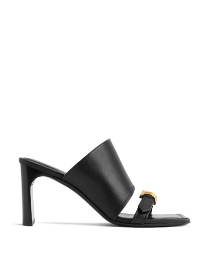 Balenciaga Bel Air Leather Sandals In Black