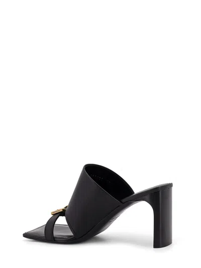 Balenciaga Bel Air Leather Sandals In Black