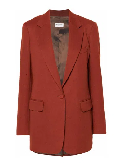 Dries Van Noten Single-breasted Wool Jacket With Structured Shoulder Pads
