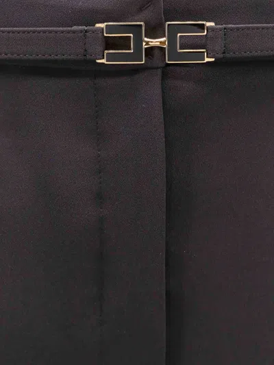 Elisabetta Franchi Tuxedo Trouser With Belt And Enamelled Detail In Multi