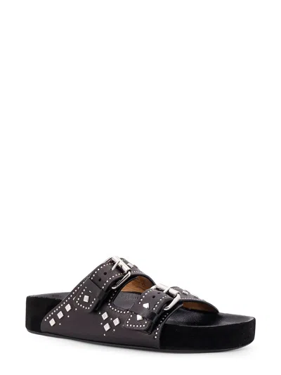 Isabel Marant Lennyo Leather Sandals In Black