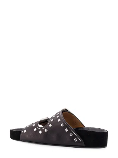 Isabel Marant Lennyo Leather Sandals In Black