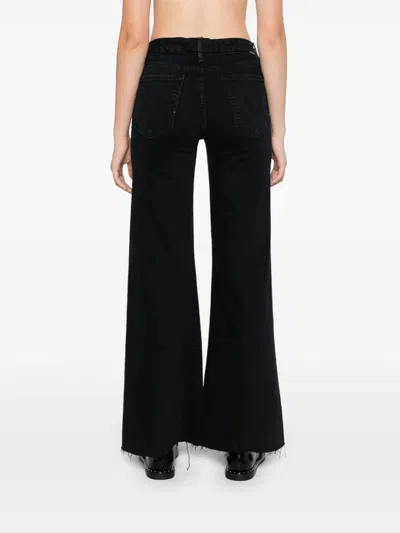 Mother Flared The Roller Fray Jeans In Black