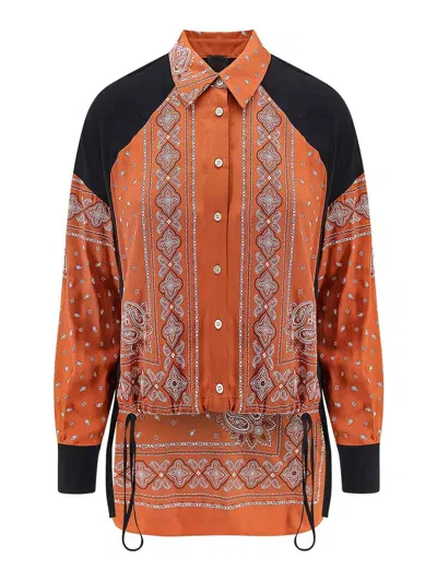 Pinko Clocks Viscose Shirt With Bandana Print