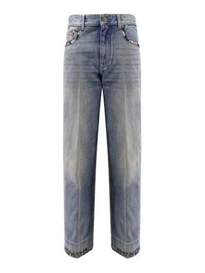 Valentino High Rise Viscose Straight Jeans