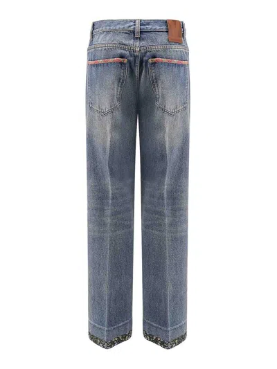 Valentino High Rise Viscose Straight Jeans
