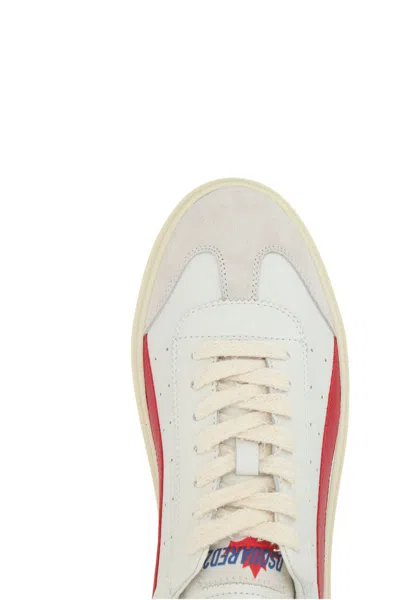 Dsquared2 Low-top Leather Sneakers Rubber Sole In Multi