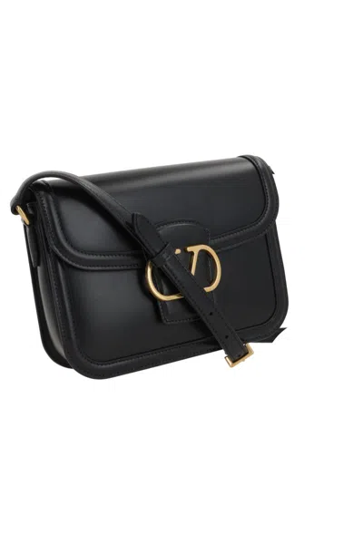 Valentino Borsa A Spalla 9to5 In Pelle Nera  Donna In Black