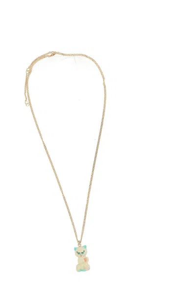 Valentino Multicolor Nylon And Metal Le Chat De La Maison Necklace