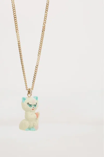 Valentino Multicolor Nylon And Metal Le Chat De La Maison Necklace