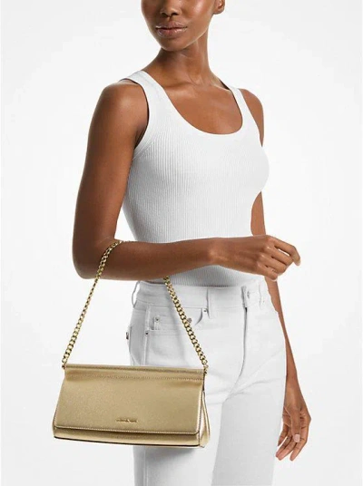 Michael Kors Carmine Shoulder Bag In Gold Leather