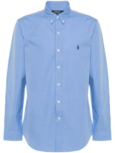 Polo Ralph Lauren Tailored Long Sleeve Sport Shirt In Blue