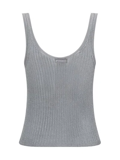 Pinko Noha Canotta Tank Top In Gray