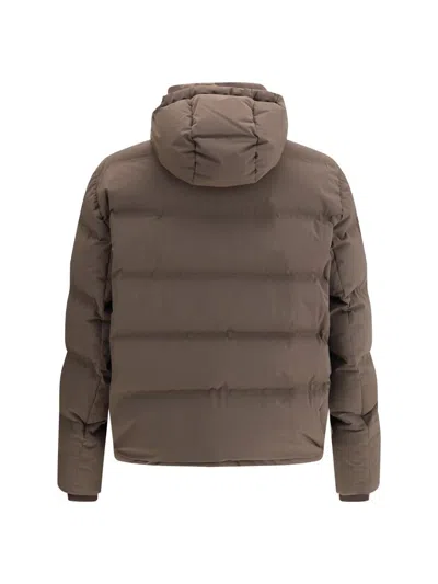 Brunello Cucinelli Nylon Down Jacket In Brown