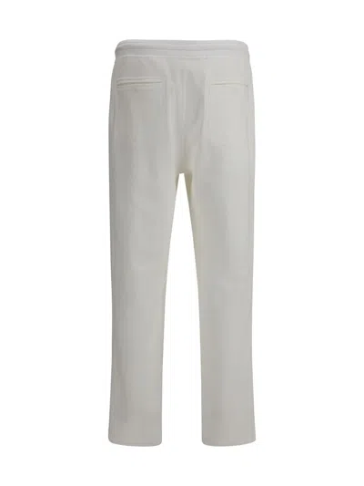 Brunello Cucinelli Men White Linen And Cotton Leisure Fit Trousers