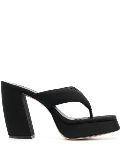 Gia Borghini Woman Thong Sandal Black Size 10 Textile Fibers In Black