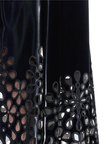 Shop Marc Jacobs Floral Lasercut Hem Pu Laminated Skirt