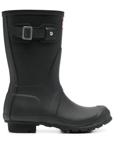 Hunter 25mm Logo-patch Knee-high Rain Boots In Black