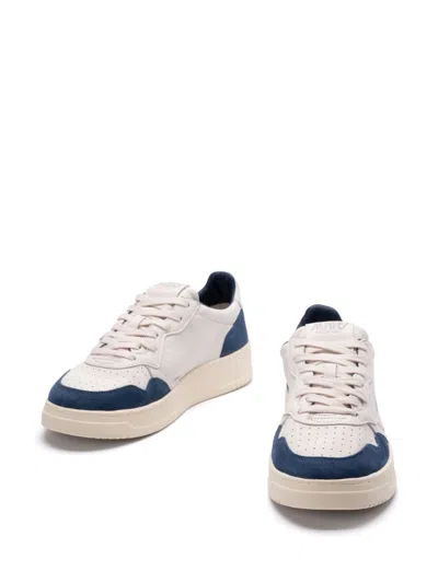 Autry Medalist Sneakers In White And Blue Leather In Multi