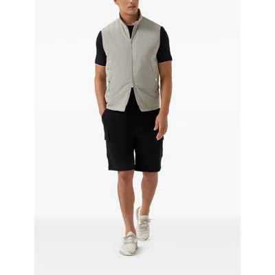 Brunello Cucinelli Gilet In White With Front Two-way Zip Fastening In Gray