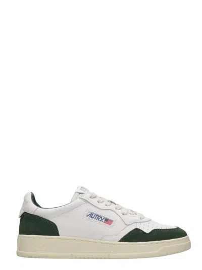 Autry Medalist Low White Leather And Suede Bottle Sneakers In White
