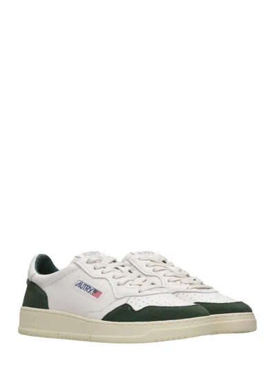 Autry Medalist Low White Leather And Suede Bottle Sneakers In White