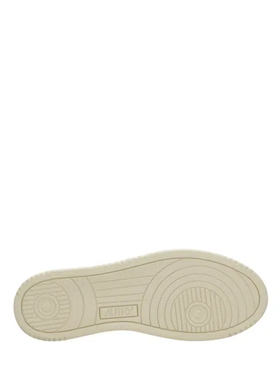 Autry Medalist Low White Leather And Suede Bottle Sneakers In White