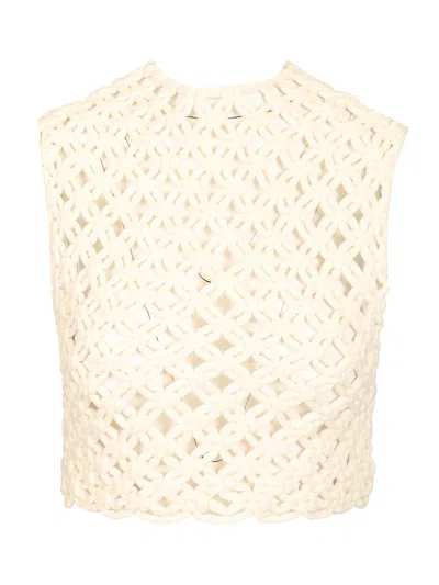 Alaïa Alaia White Knotted Sleeveless Tank Top Women