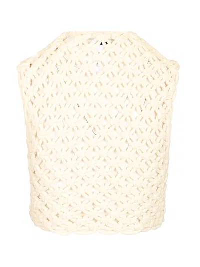 Alaïa Alaia White Knotted Sleeveless Tank Top Women