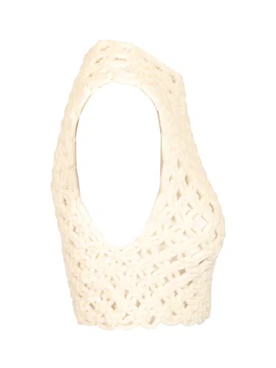 Alaïa Alaia White Knotted Sleeveless Tank Top Women