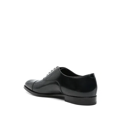 Doucal's High-shine Black Oxford Shoes With Lace-up Fastening In Black