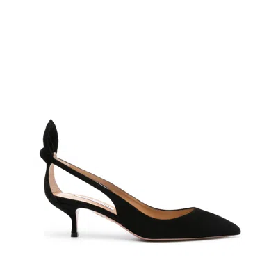 Aquazzura 50 Bow-tie Suede Pumps