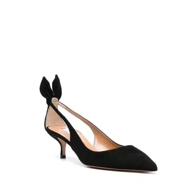 Aquazzura 50 Bow-tie Suede Pumps