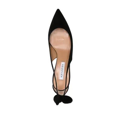 Aquazzura 50 Bow-tie Suede Pumps