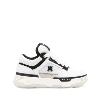 Amiri White And Black Chunky Sneakers With Logo Detail In Leather And Mixed Tech Fabrics Man