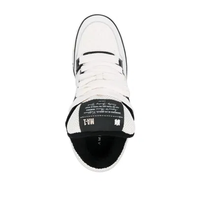 Amiri White And Black Chunky Sneakers With Logo Detail In Leather And Mixed Tech Fabrics Man
