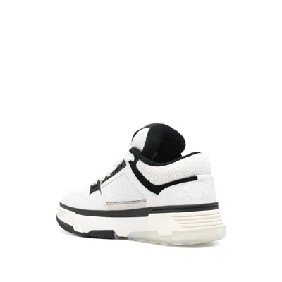 Amiri White And Black Chunky Sneakers With Logo Detail In Leather And Mixed Tech Fabrics Man