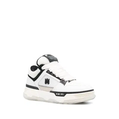 Amiri White And Black Chunky Sneakers With Logo Detail In Leather And Mixed Tech Fabrics Man
