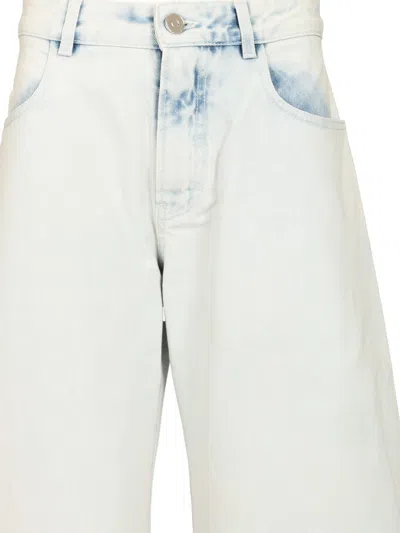 Alaïa Rounded Jeans Light Blue In White