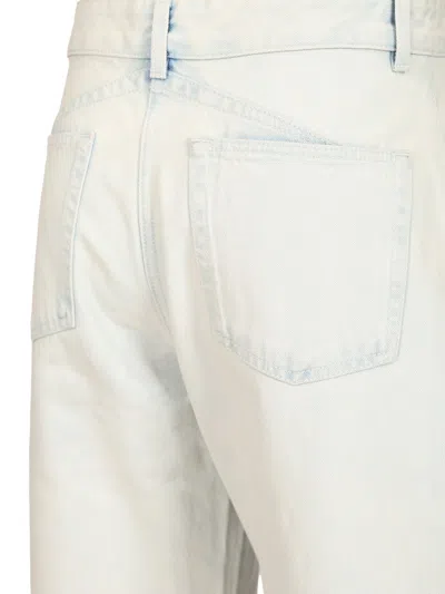 Alaïa Rounded Jeans Light Blue In White