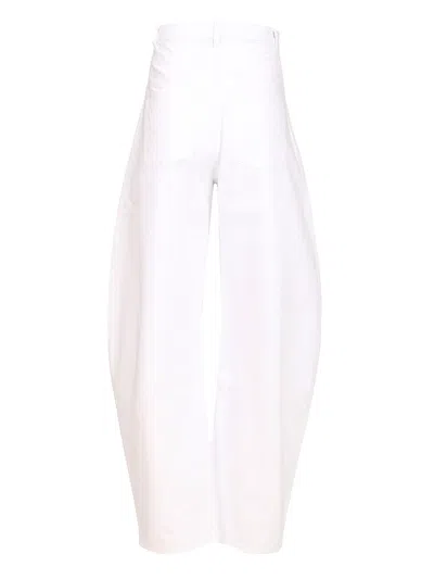 Alaïa Womens Blanc High-rise Wide-leg Denim Jeans In White