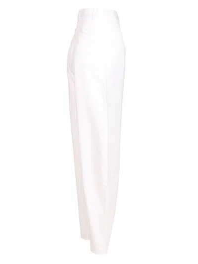 Alaïa Womens Blanc High-rise Wide-leg Denim Jeans In White