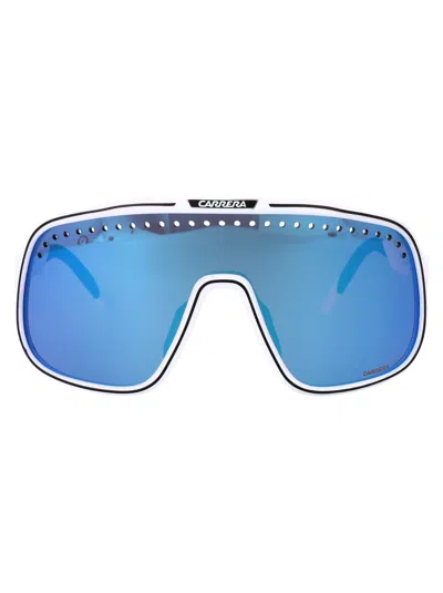 Carrera Matte White Injectate Sunglasses In Blue