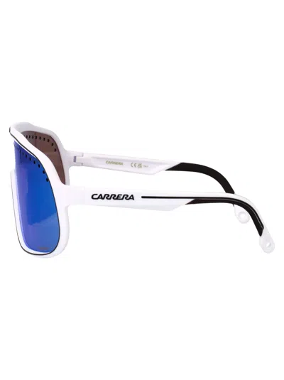 Carrera Matte White Injectate Sunglasses In Blue