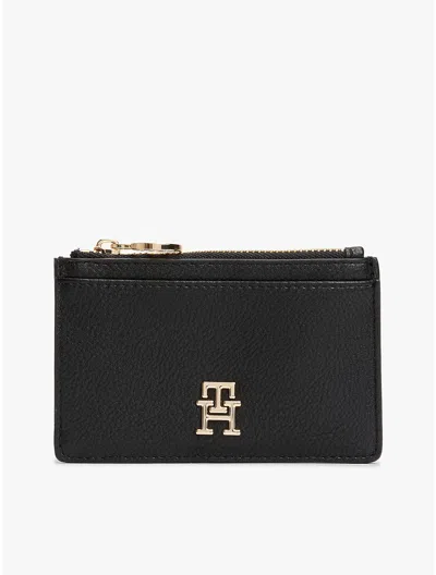 Tommy Hilfiger Monogram Zip Card Holder With Key Leash