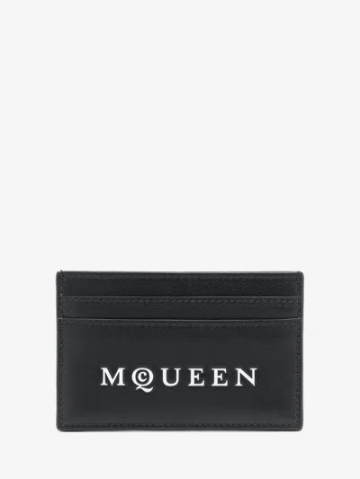 Alexander Mcqueen Leather Card Case With Multiple Compartments In Black