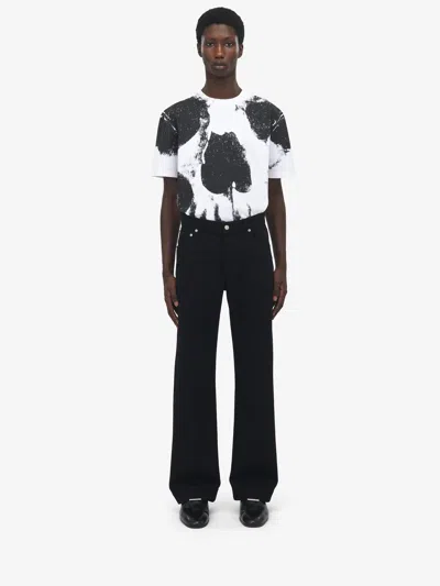 Alexander Mcqueen Wide Leg Denim Jeans In Black