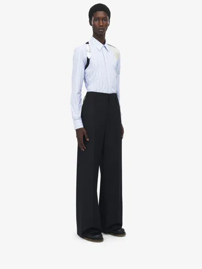Alexander Mcqueen Wide Leg Tailored Trousers In Black