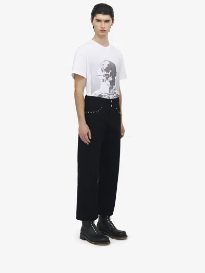 Alexander Mcqueen Cropped Denim Jeans In Black