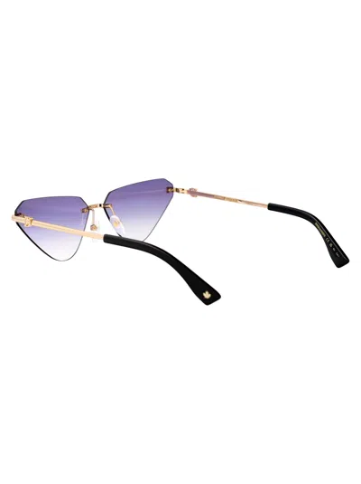 Dsquared2 Gold Violet Metal Sunglasses In Neutral